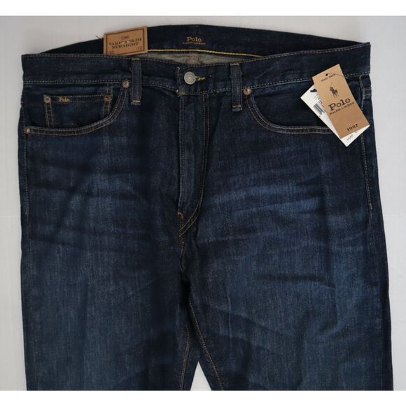 Polo Ralph Lauren Men's Sz 35x32 Dark Blue Varick Slim Straight Jeans - Picture 11 of 14